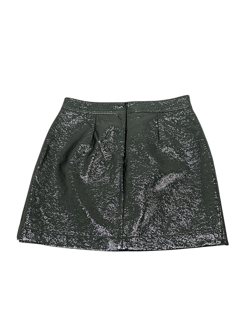 Aritzia Mini Skirt Wilfred Black Crinkled Faux Leather Vinyl Size 4 - Picture 6 of 9
